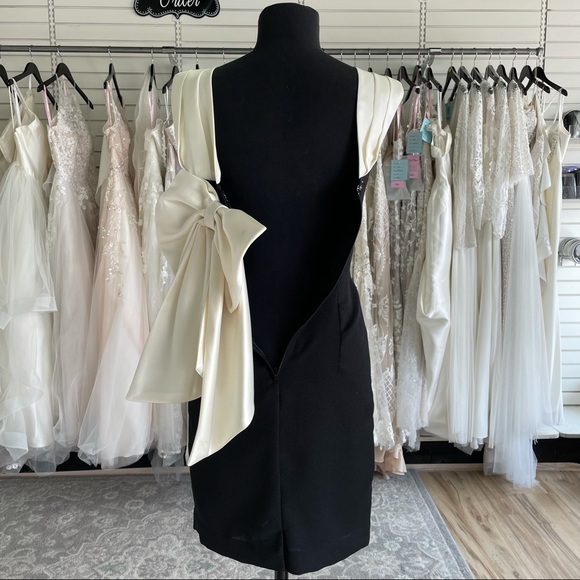 Little Black Dress with Bow - Picture 2 of 4